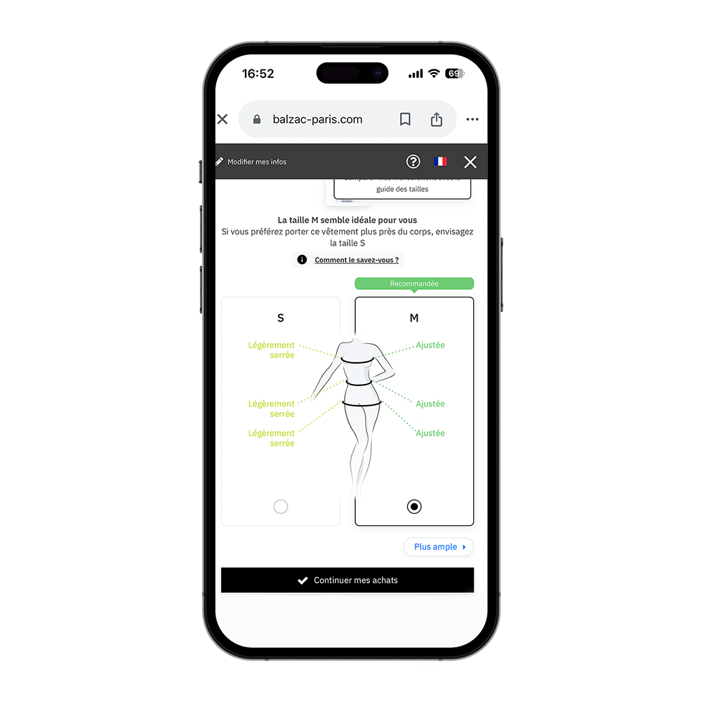 recommendation taille femme fitle